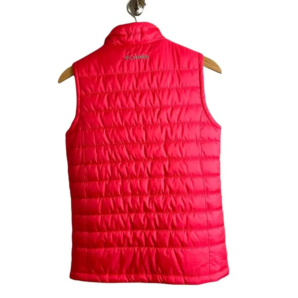 Columbia Vest Girls Omni Heat Reflective Thermal Front Zip Pink Barbiecore Sz L